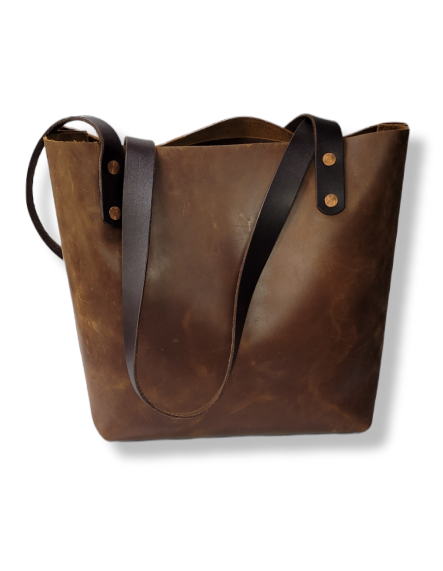 Extra-Large Tasman Tote in Ox Leather Black/dark Chocolate