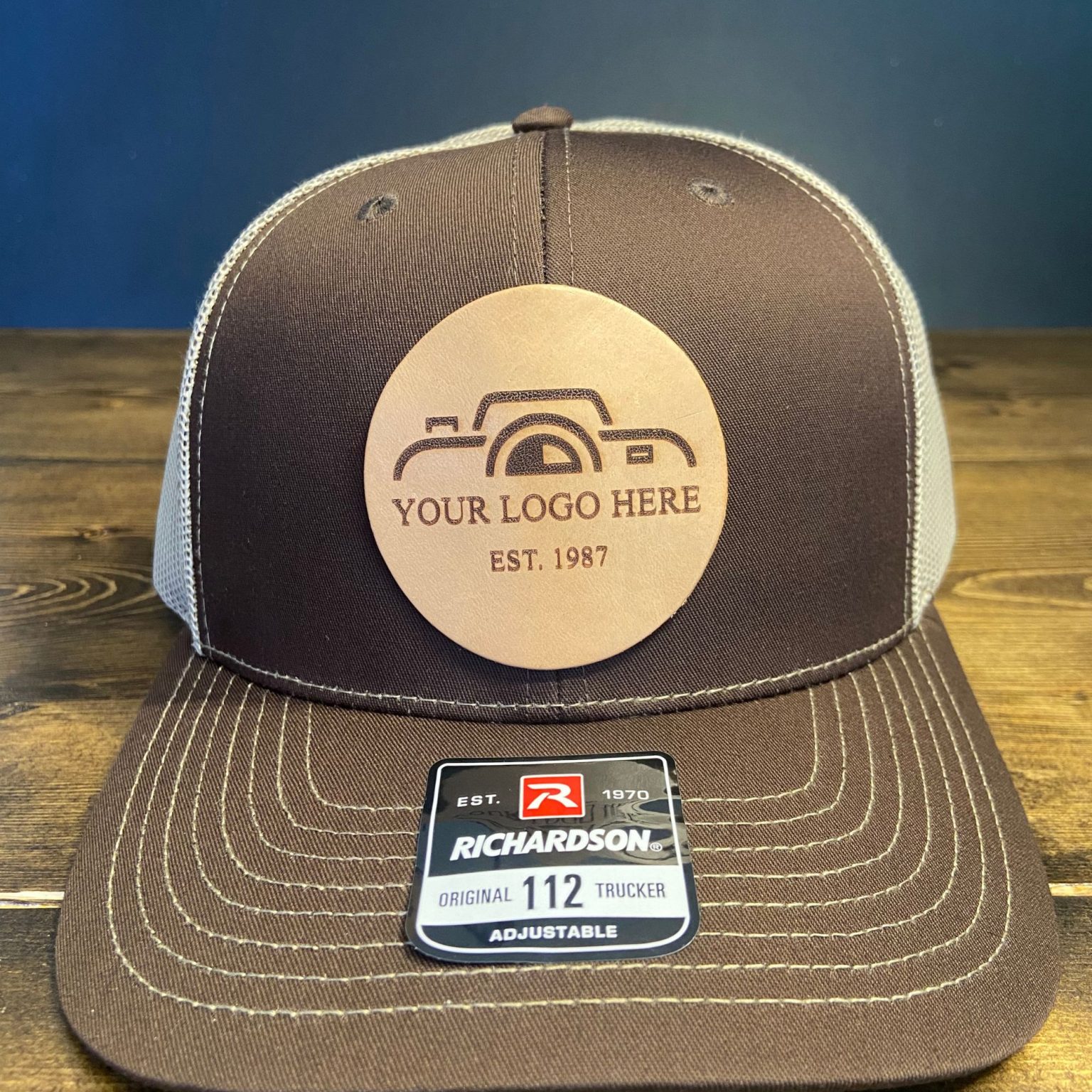 Richardson 112 Custom Brown & Khaki Trucker Hat - Personalized - Oxbow ...