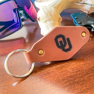 Oklahoma Leather Keychain